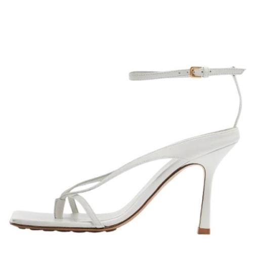 Pre-owned Leather sandals Bottega Veneta Vintage , White , Dames