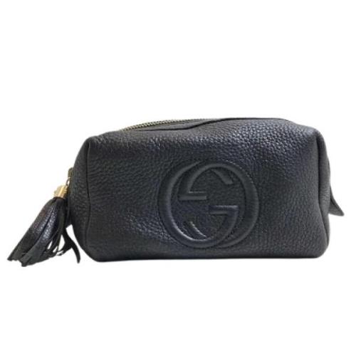 Pre-owned Leather handbags Gucci Vintage , Black , Heren