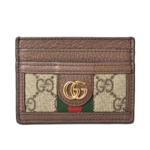 Pre-owned Leather wallets Gucci Vintage , Beige , Heren