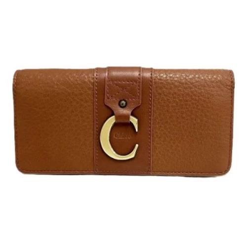 Pre-owned Leather wallets Chloé Pre-owned , Brown , Dames