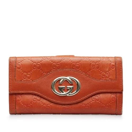 Pre-owned Leather wallets Gucci Vintage , Brown , Dames