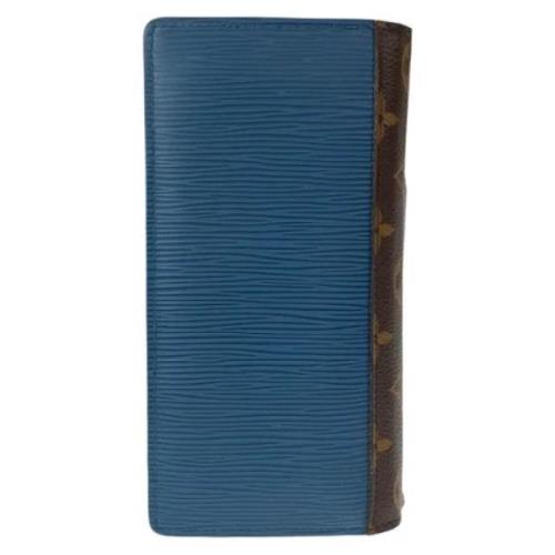 Pre-owned Leather wallets Louis Vuitton Vintage , Blue , Heren