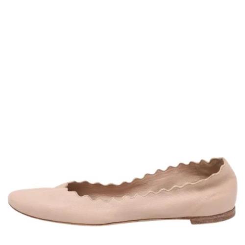 Pre-owned Leather flats Chloé Pre-owned , Beige , Dames