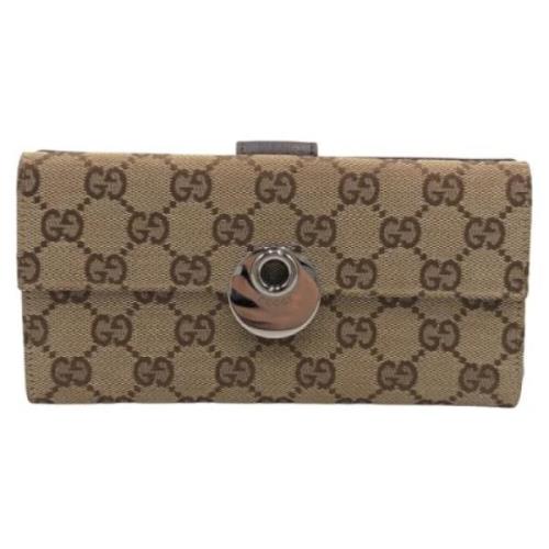 Pre-owned Canvas wallets Gucci Vintage , Brown , Dames