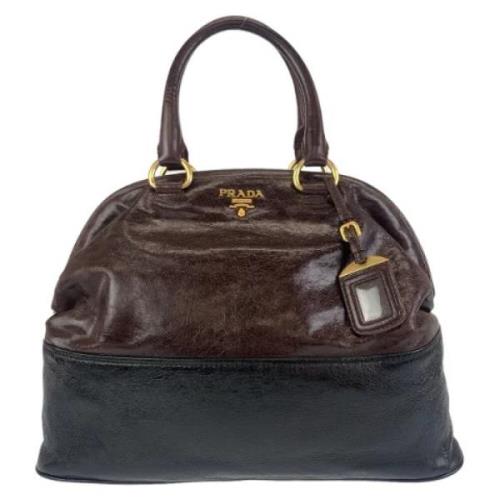 Pre-owned Leather handbags Prada Vintage , Brown , Dames