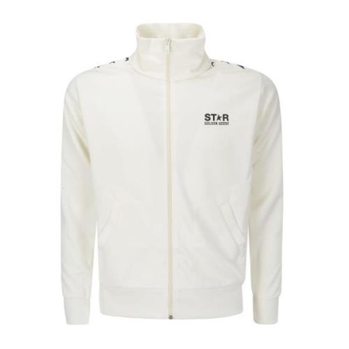 Zwart Logo Sweatshirt met Sterren Golden Goose , White , Heren