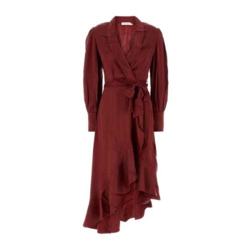 Elegante Zijden Bordeaux Jurk Zimmermann , Red , Dames