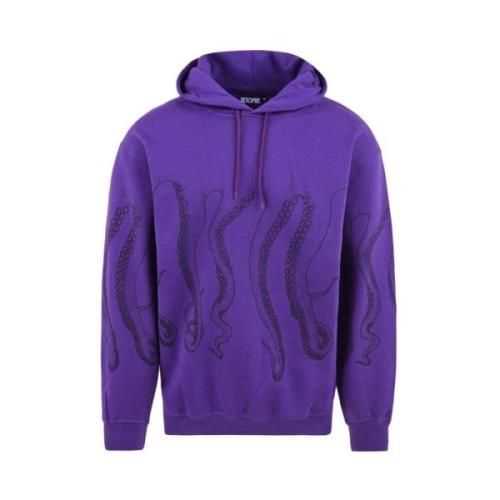 Heren hoodie met outline ontwerp Octopus , Purple , Heren