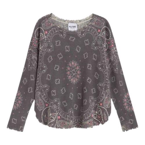 Mandala Oversized Sweater Kujten , Gray , Dames