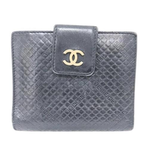 Pre-owned Leather wallets Chanel Vintage , Black , Dames