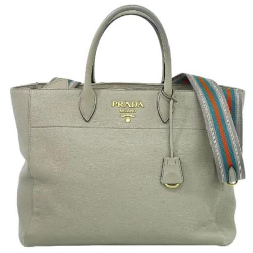 Pre-owned Leather prada-bags Prada Vintage , Gray , Dames