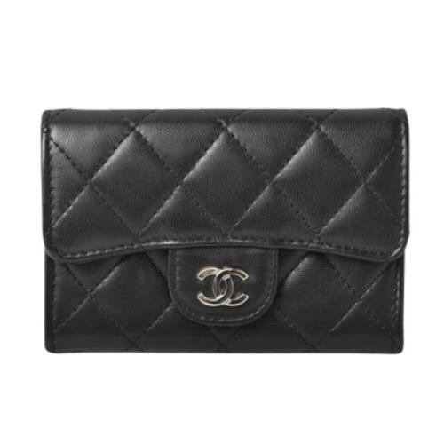 Pre-owned Leather wallets Chanel Vintage , Black , Dames