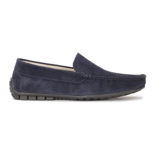 Navy Blue Rijdende Mocassins Kazar , Blue , Heren