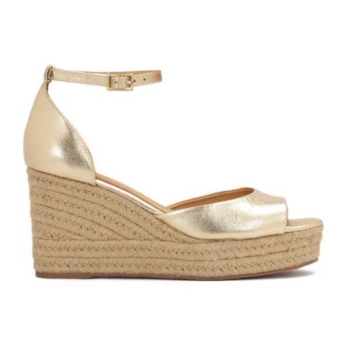 Gouden sandalen op anker bedekt met jute koord Kazar , Yellow , Dames