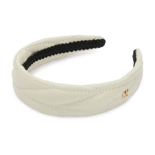 Monogram leren hoofdband Kazar , Beige , Dames