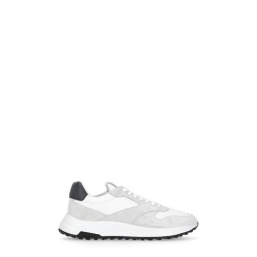 Witte Leren Sneakers Ronde Neus Hogan , White , Heren