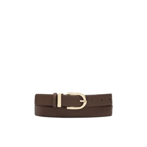 Donkerbruine leren riem met smal profiel Kazar , Brown , Dames