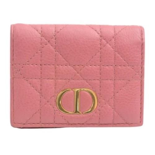 Pre-owned Leather wallets Dior Vintage , Pink , Dames