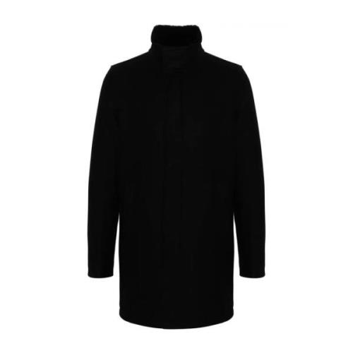 Stijlvolle wollen parka jas Herno , Black , Heren