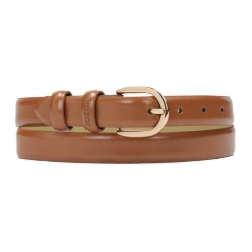 Klassieke smalle riem van glad leer Kazar , Brown , Dames