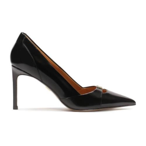 Zwarte pumps met een klein monogram Kazar , Black , Dames