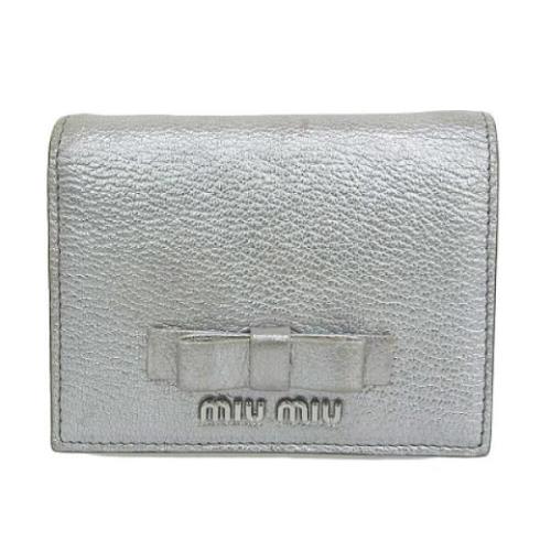 Pre-owned Leather wallets Miu Miu Pre-owned , Gray , Dames