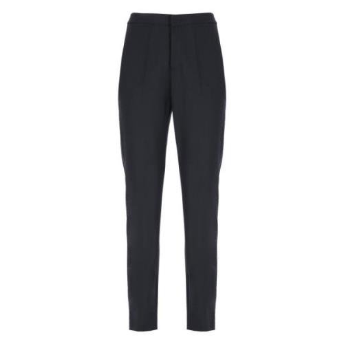 Blauwe Wollen Broek met Helder Details Fabiana Filippi , Blue , Dames