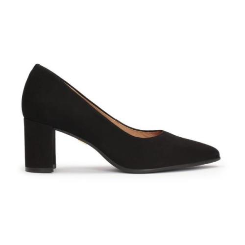 Zwarte nubuck minimalistische stijl pumps Kazar , Black , Dames