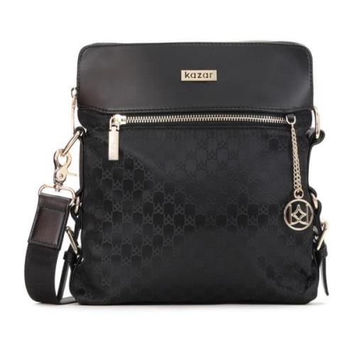 Dames zwarte messenger tas Kazar , Black , Dames