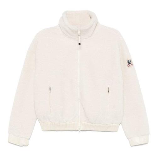 Witte Fleece Sweatshirt met Volledige Rits Parajumpers , White , Dames