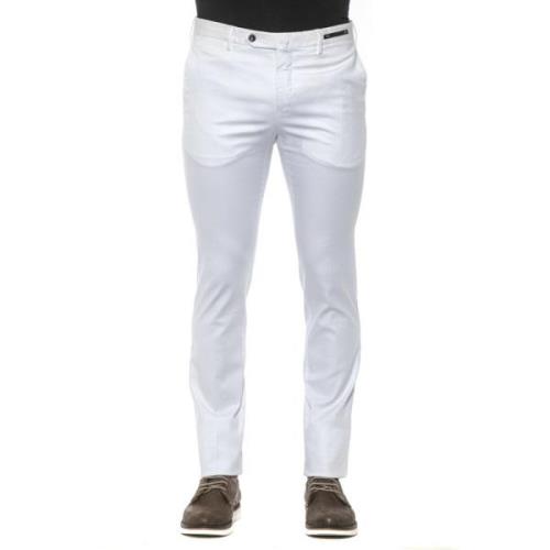 Super Slim Herenbroek met Knoop- en Ritssluiting PT Torino , White , H...