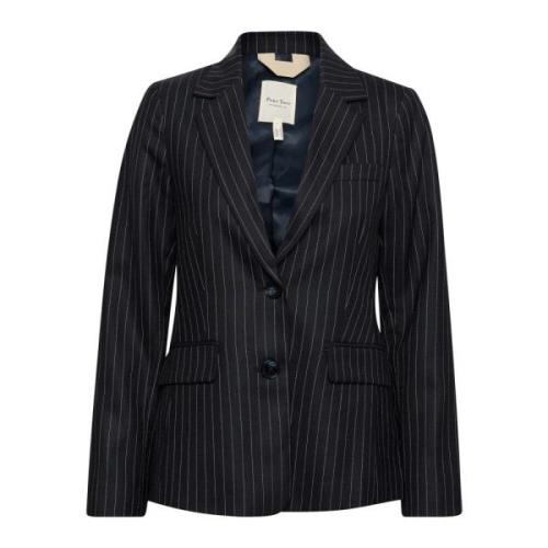 Donkerblauwe Pinstripe Blazer Part Two , Blue , Dames