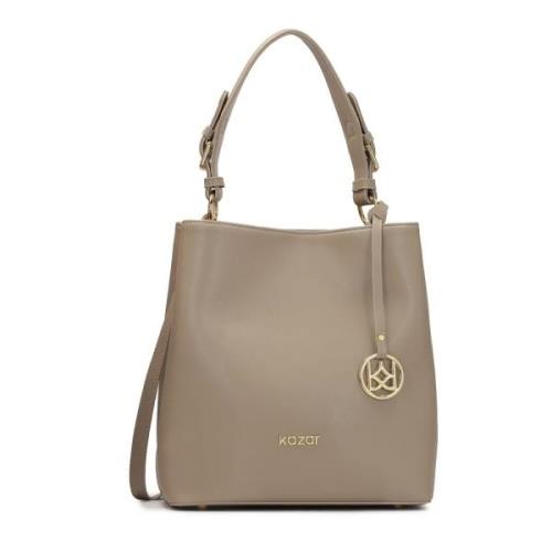 Leren handtas in taupe kleur Kazar , Beige , Dames