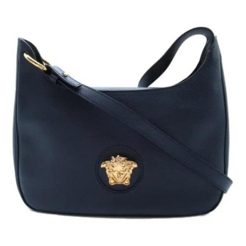 Pre-owned Leather shoulder-bags Versace Pre-owned , Blue , Dames