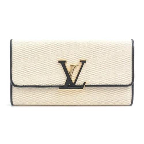 Pre-owned Canvas wallets Louis Vuitton Vintage , Beige , Dames