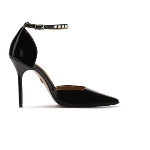 Gelakte pumps met twee verwisselbare bandjes Kazar , Black , Dames