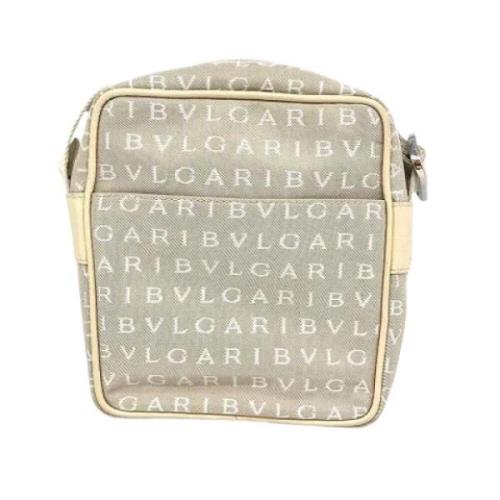 Pre-owned Canvas shoulder-bags Bvlgari Vintage , White , Dames