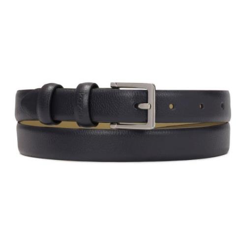 Donkerblauwe smalle leren riem Kazar , Blue , Dames