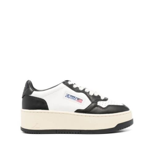 Lage Platform Sneakers Wit/Zwart Autry , White , Dames