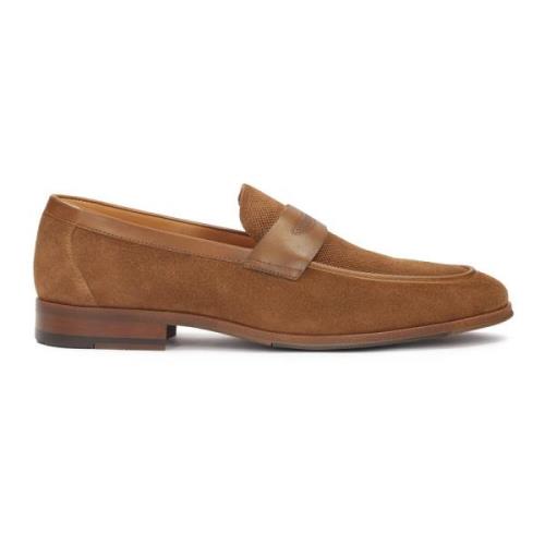 Bruine loafers van suède met perforaties Kazar , Brown , Heren