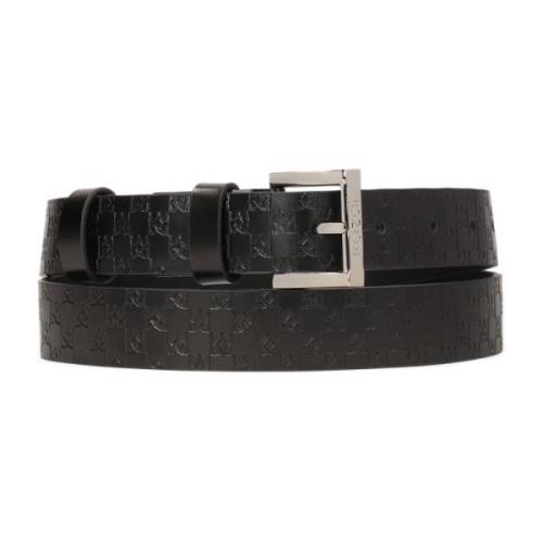 Zwart riem met reliëf monogrammen Kazar , Black , Dames