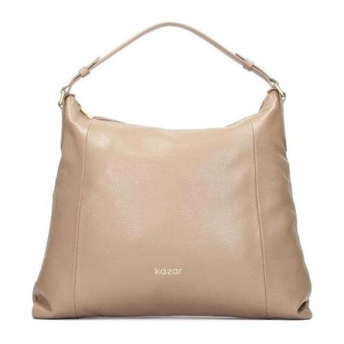 Leren schoudertas Kazar , Beige , Dames