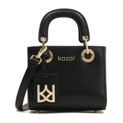 Kleine leren tas met beweegbare handvatten Kazar , Black , Dames