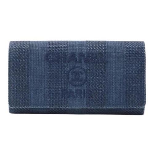 Pre-owned Canvas wallets Chanel Vintage , Blue , Dames