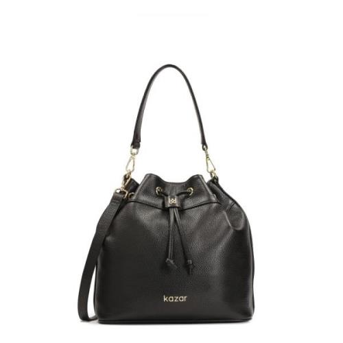 Leren zak tas Kazar , Black , Dames