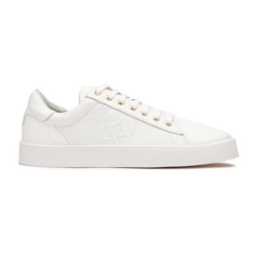 Witte minimalistische leren sneakers Kazar , White , Dames