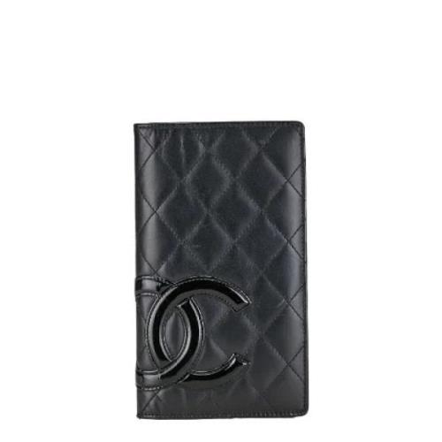 Pre-owned Leather wallets Chanel Vintage , Black , Dames