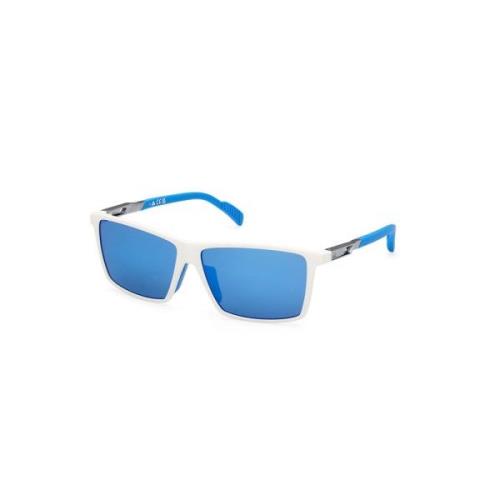 Blauwe Spiegelende Zonnebril Adidas , White , Heren