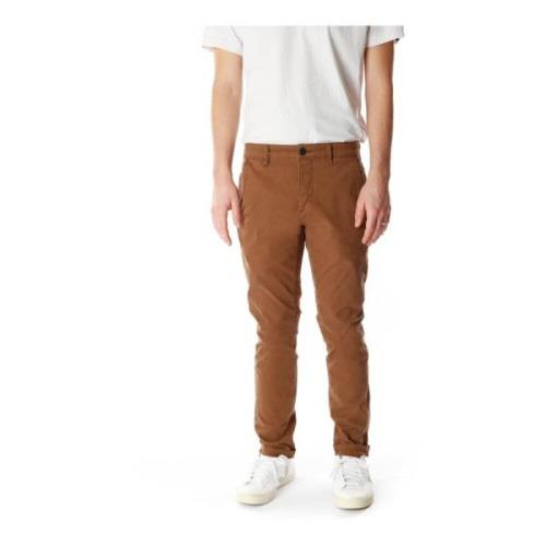 Slim Tapered Chino Broek Blue de Gênes , Brown , Heren