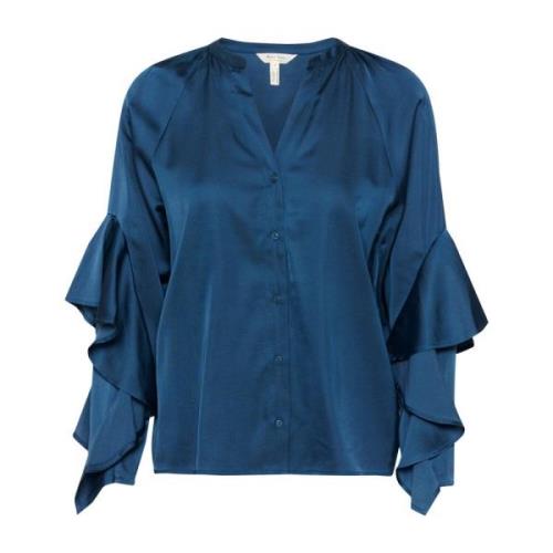 Elegante Blouse met Ruchedetail Part Two , Blue , Dames